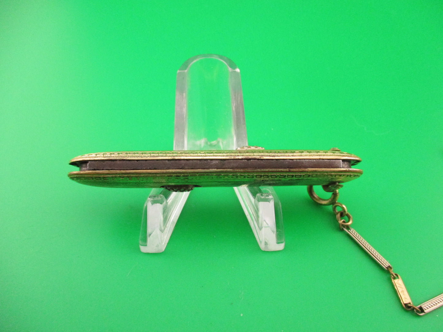 Flylock Small Gold Double automatic knife w/ Gold Elgin Pocket Watch & Chain Vintage 1930s