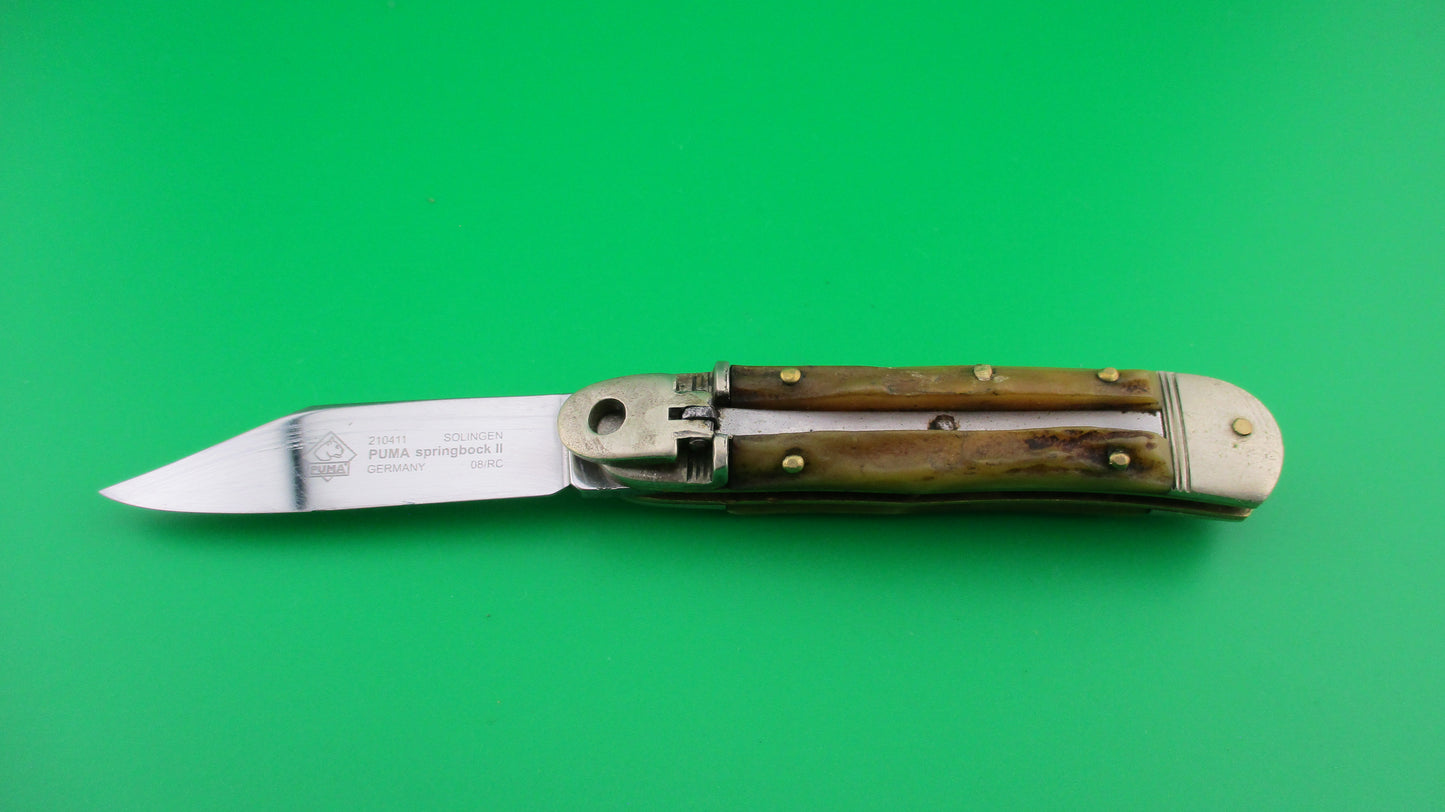 PUMA Springbock II Solingen Germany 8cm German lever stag automatic knife