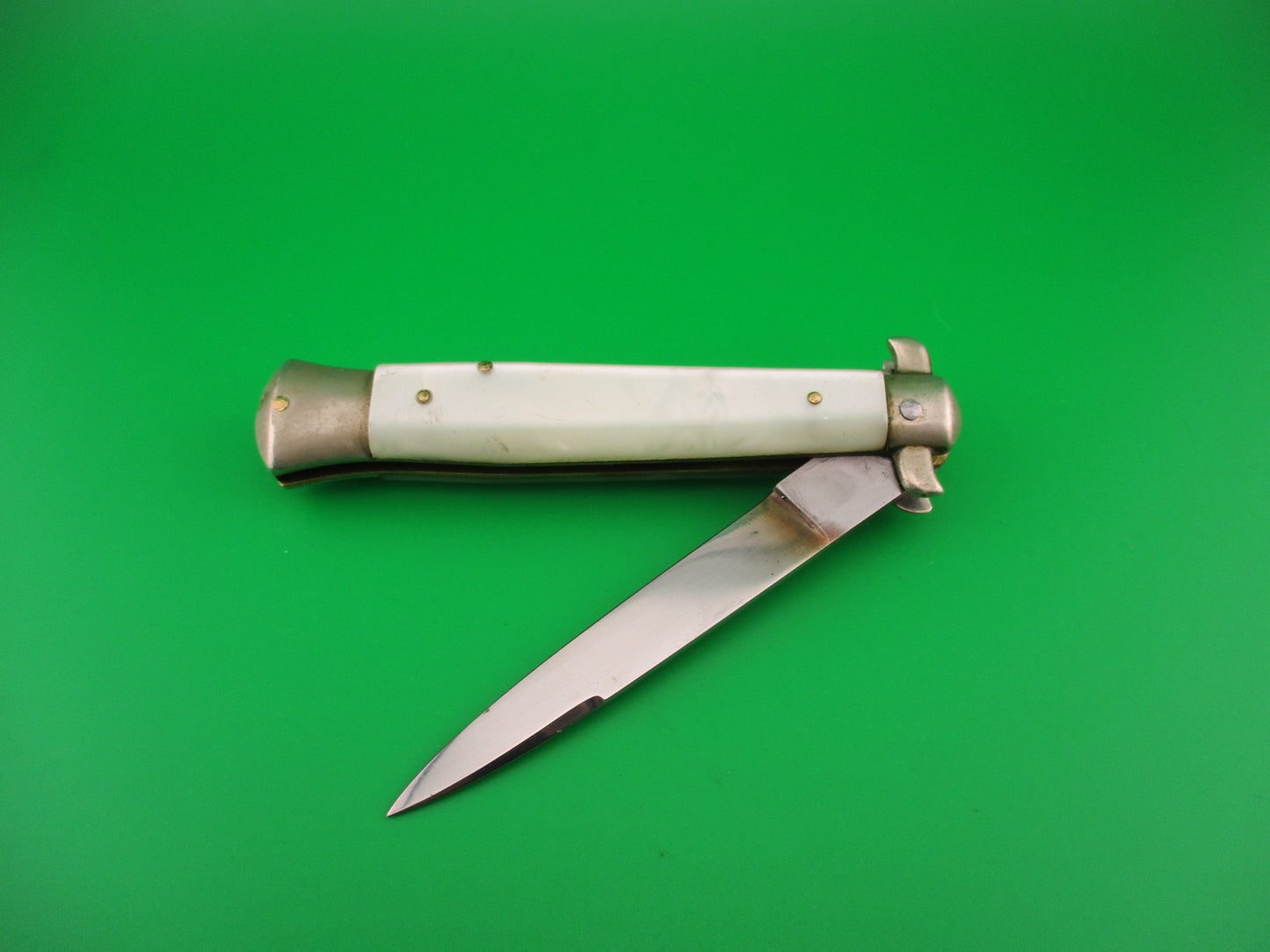 PATENT 96847 INOX 20cm Italian Derby Bolster Pearl BoBc vintage automatic knife