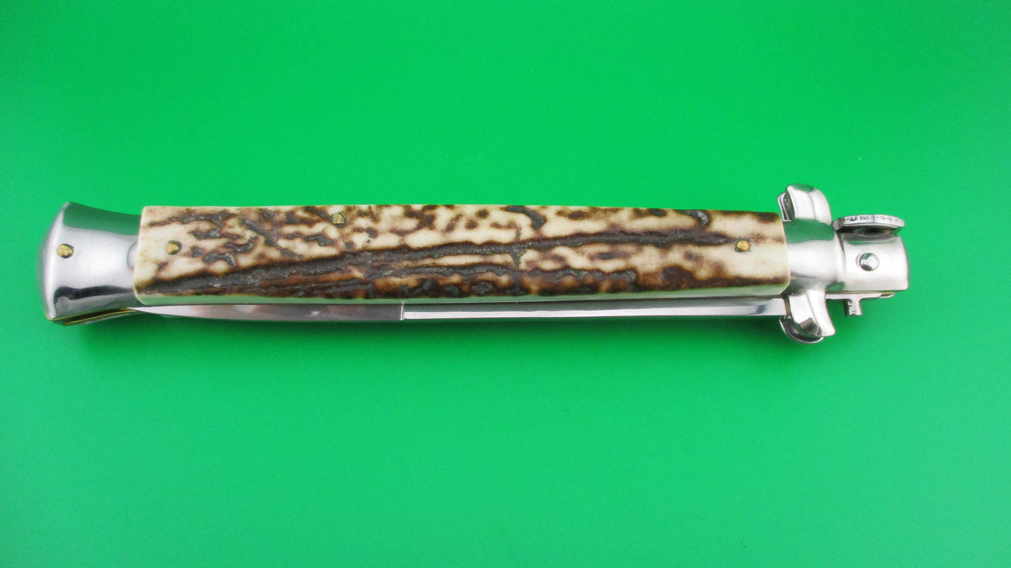 z Sterile 33cm Italian Stiletto swivel bolster Stag vintage automatic knife
