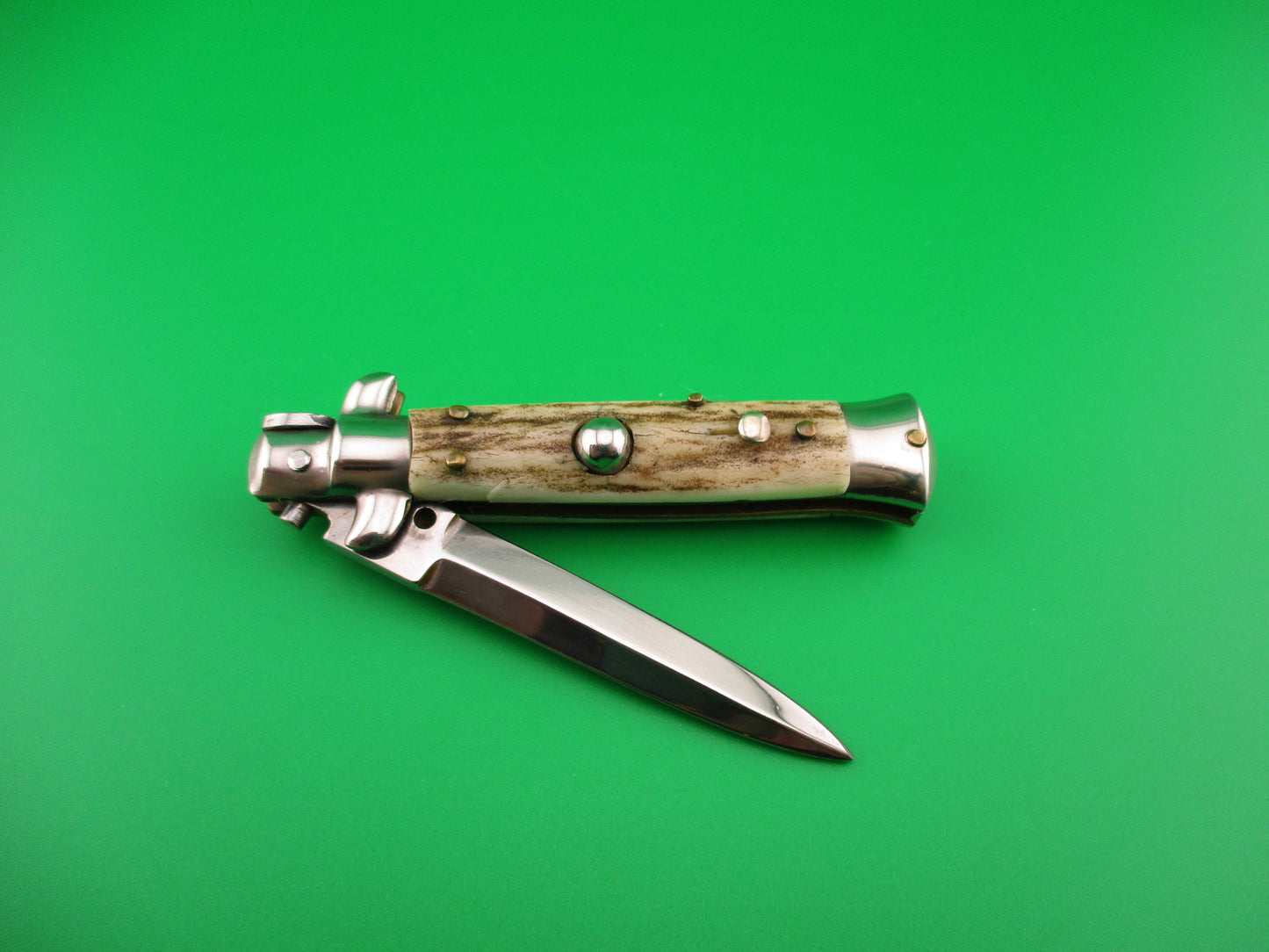 ROSTFREI 14cm Italian Stag stiletto Oreste Dibon vintage automatic knife