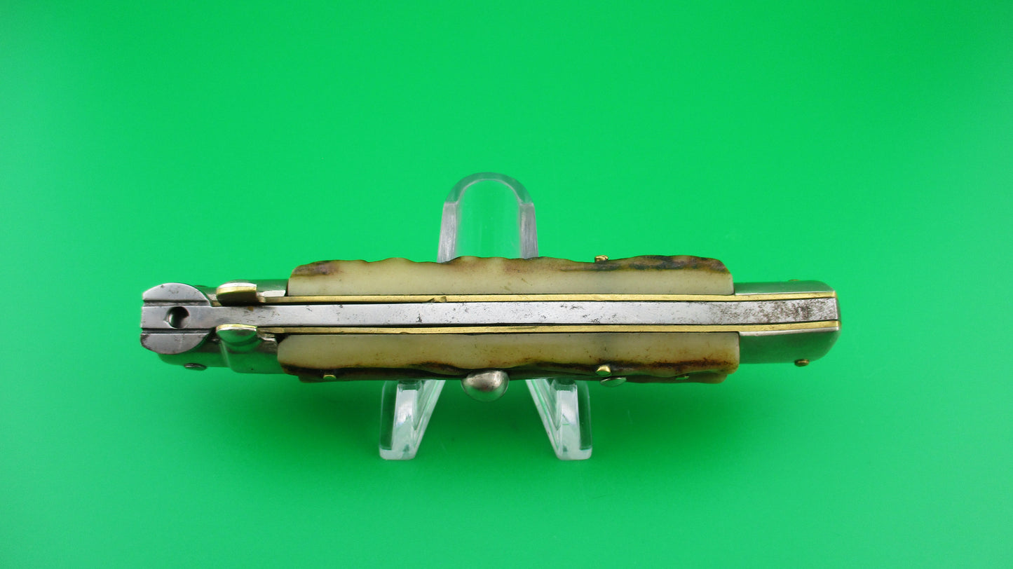 z C JUL HERBERTZ IMPORT 21cm Italian NOS Stag Transitional Swivel bolster switchblade