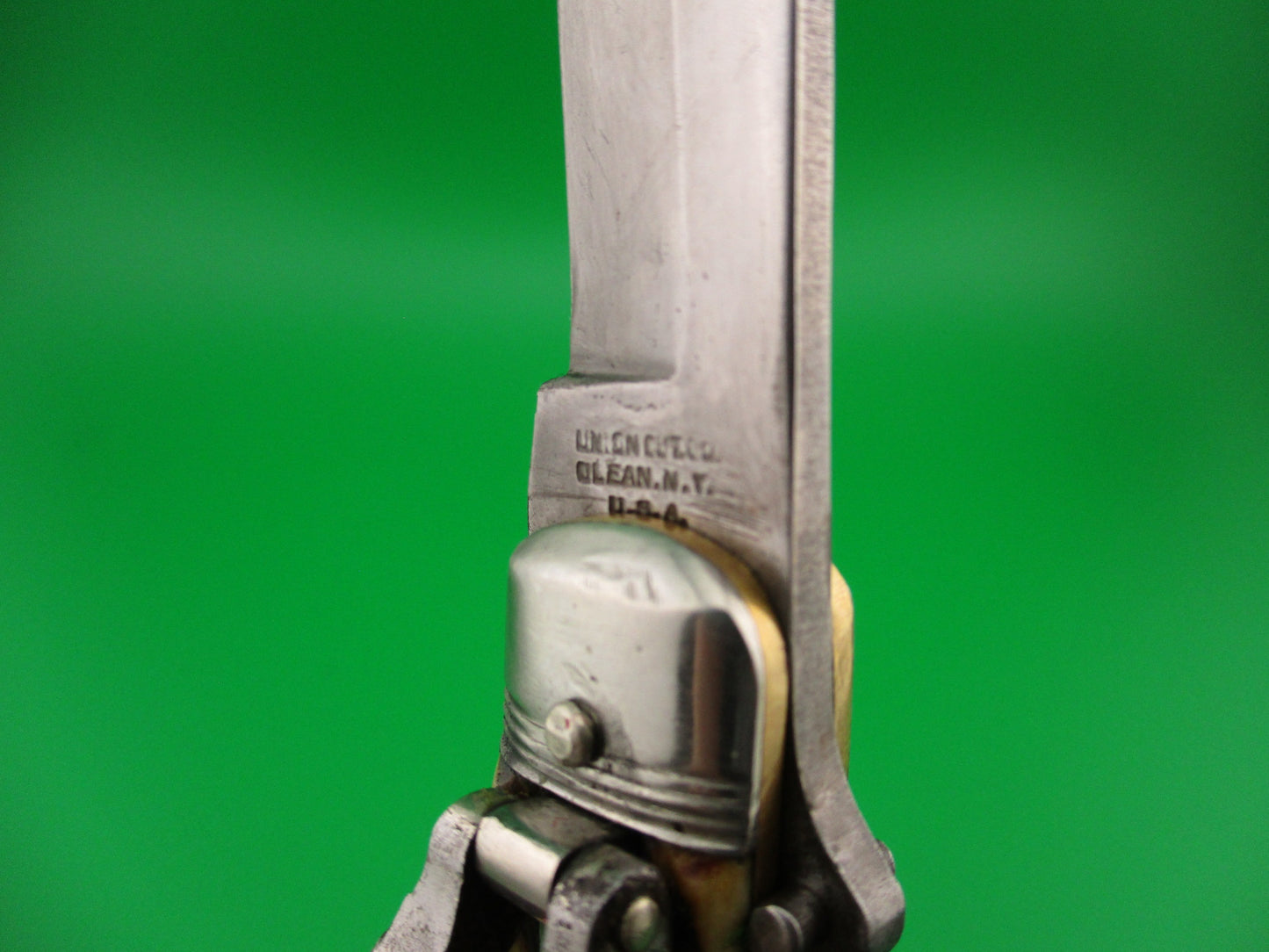 UNION CUT CO OLEAN NY USA Antique Teardrop Lever Henckels automatic knife