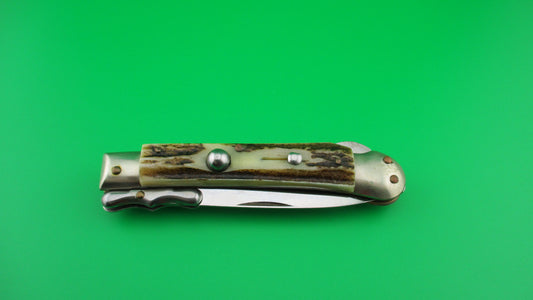 z ROSTFREI MEDICI 19cm Italian Stag Swing guard dagger automatic knife