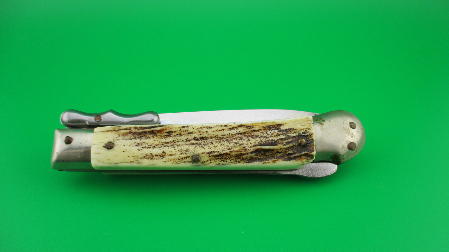 z ROSTFREI MEDICI 19cm Italian Stag Swing guard dagger automatic knife