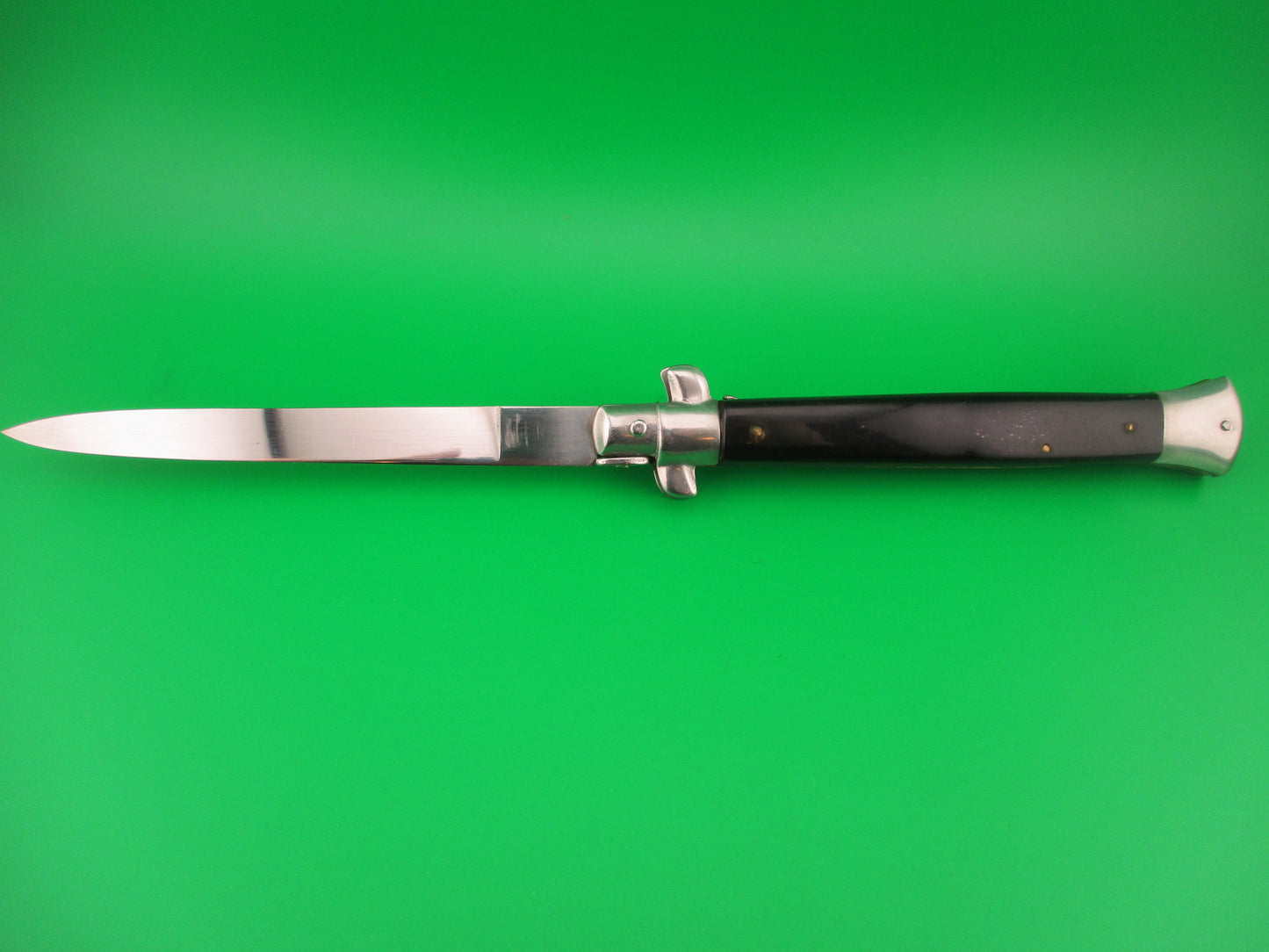 INOX (diamond) 28cm Italian Stiletto swivel bolster black automatic knife