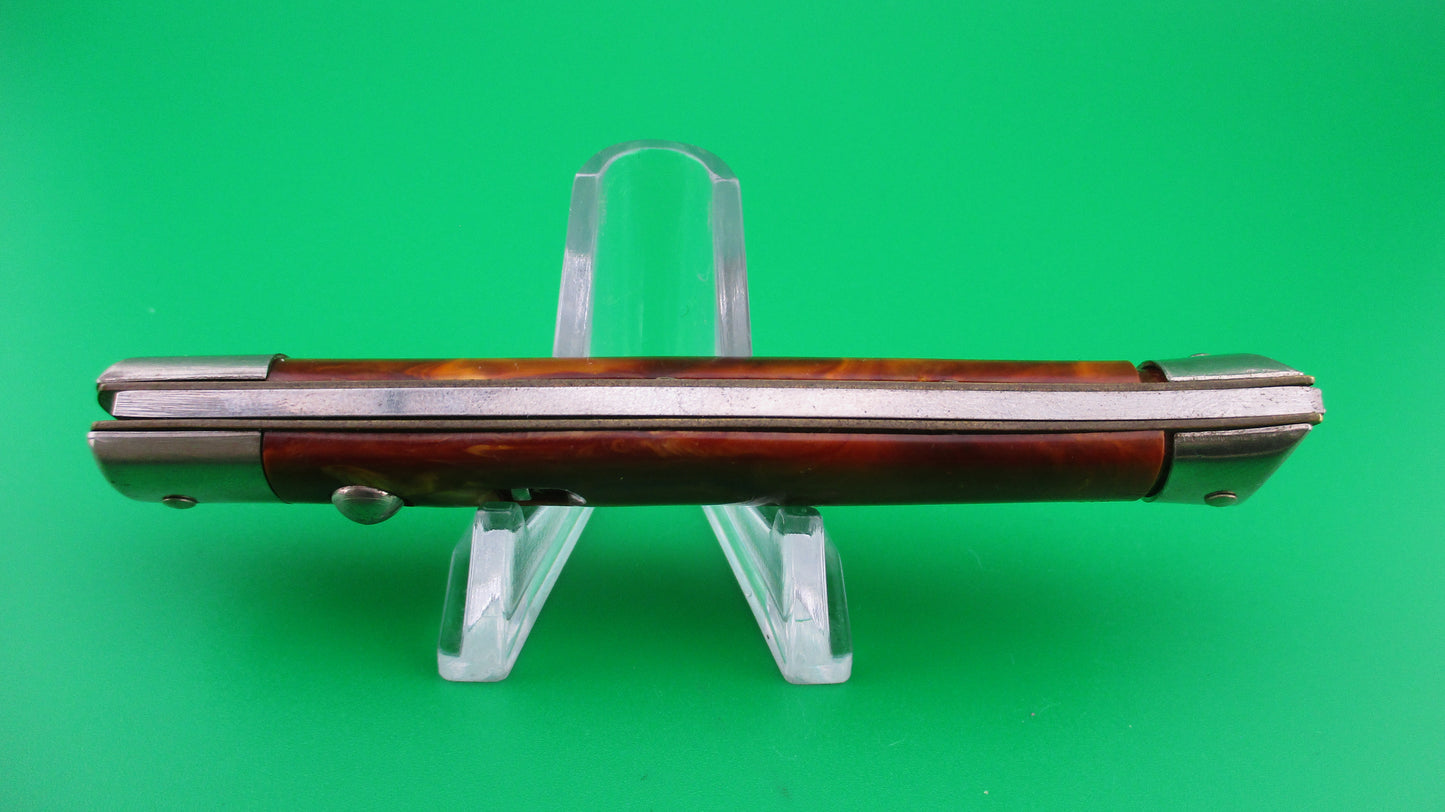 Colonial SHUR SNAP Fishtail 4th Gen Rootbeer swirl Vintage switchblade knife