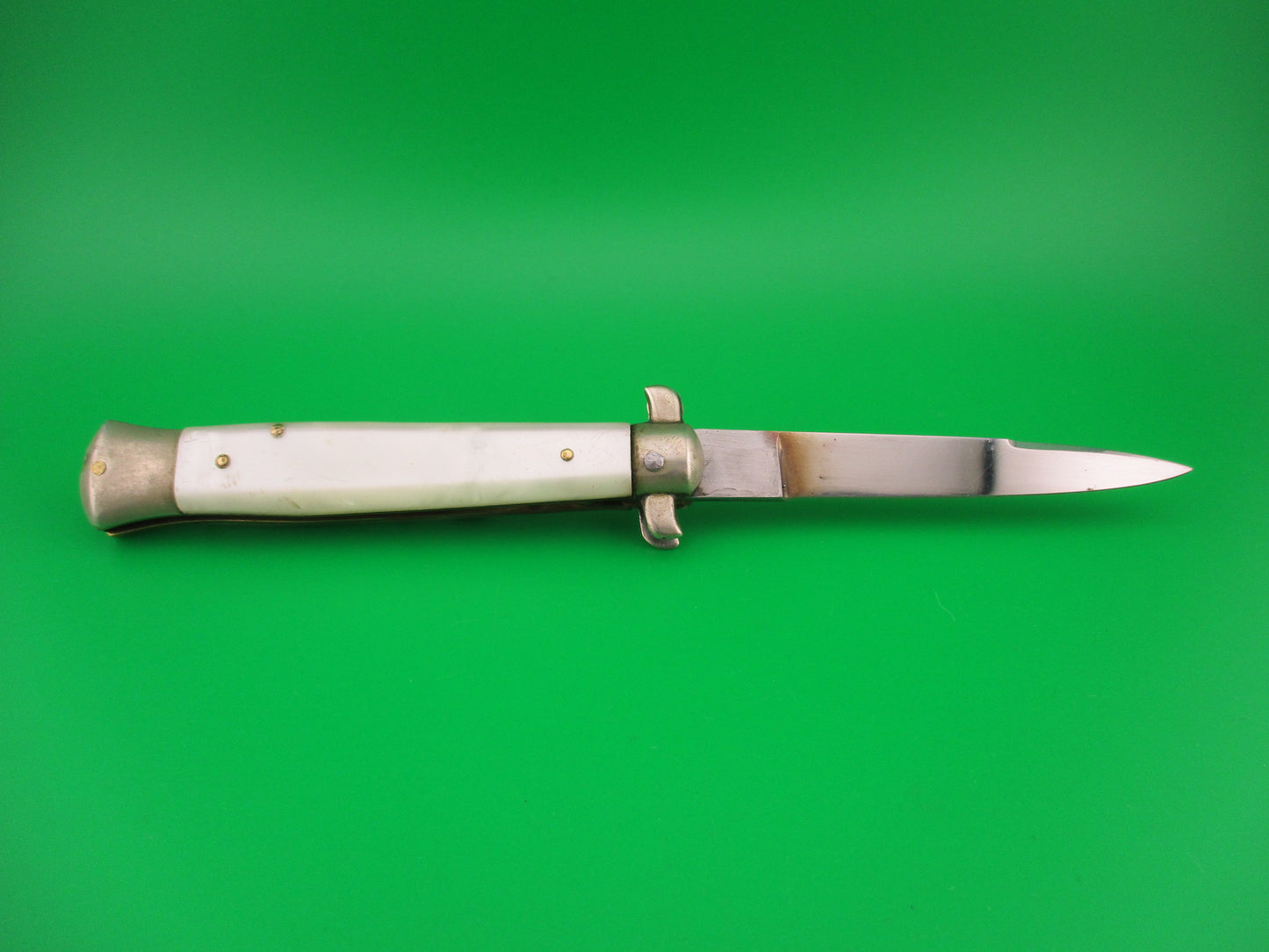 PATENT 96847 INOX 20cm Italian Derby Bolster Pearl BoBc vintage automatic knife