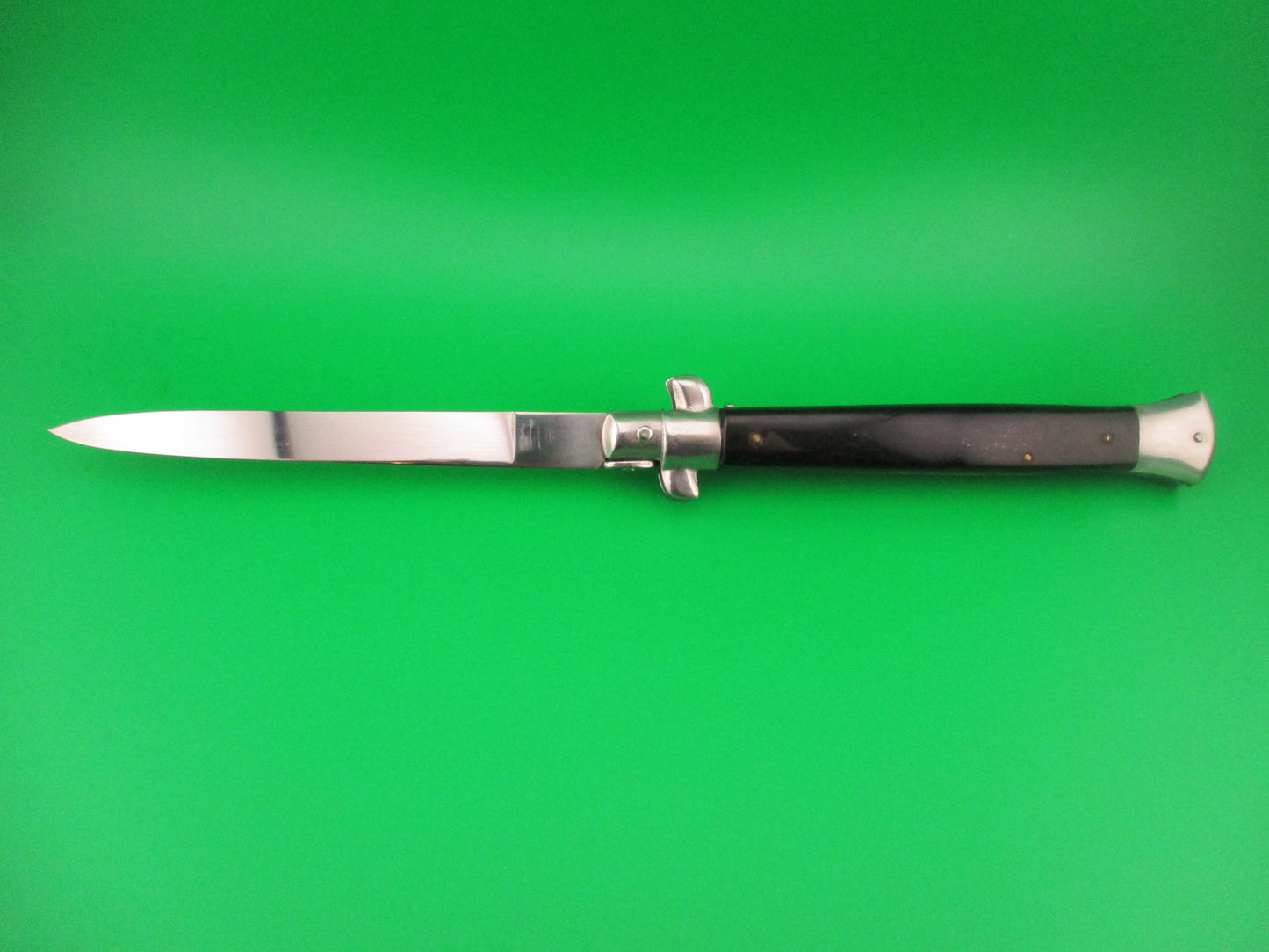 INOX (diamond) 28cm Italian Stiletto swivel bolster black automatic knife