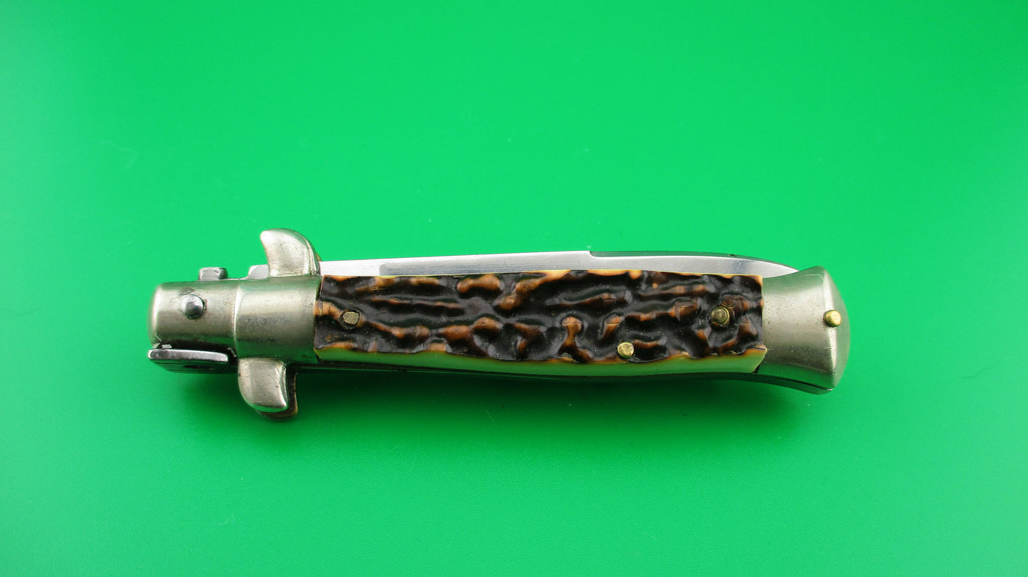 INOX 16cm Italian Transitional Stiletto Imitation stag vintage automatic knife