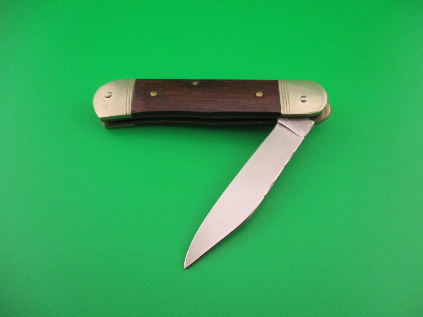 Hubertus Liliput 8cm German Lever Wood handled vintage automatic knife w file work