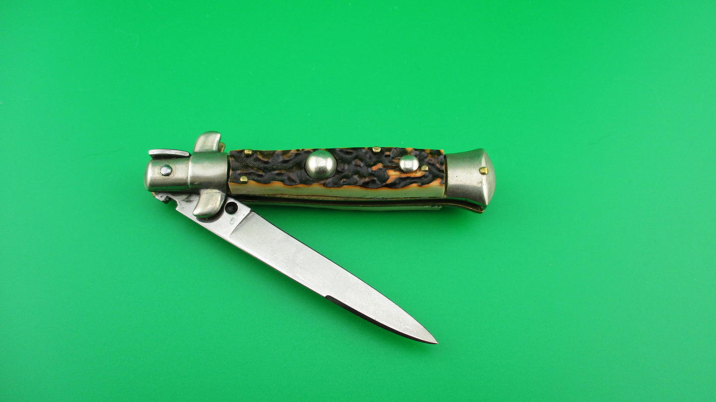 INOX 16cm Italian Transitional Stiletto Imitation stag vintage automatic knife