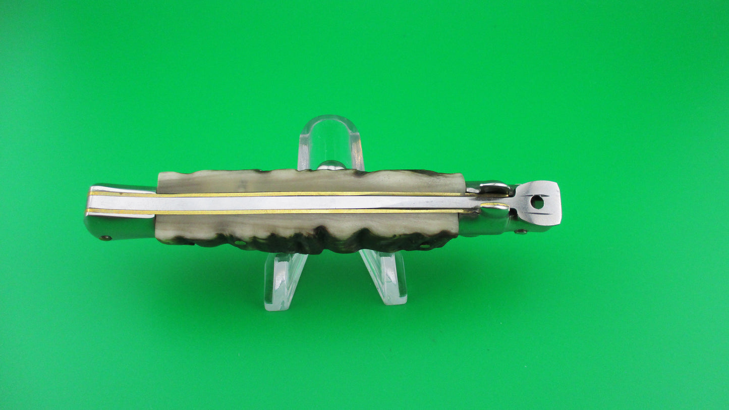 INOX 20cm Italian Stiletto Vendetta Corsa Rams horn automatic knife