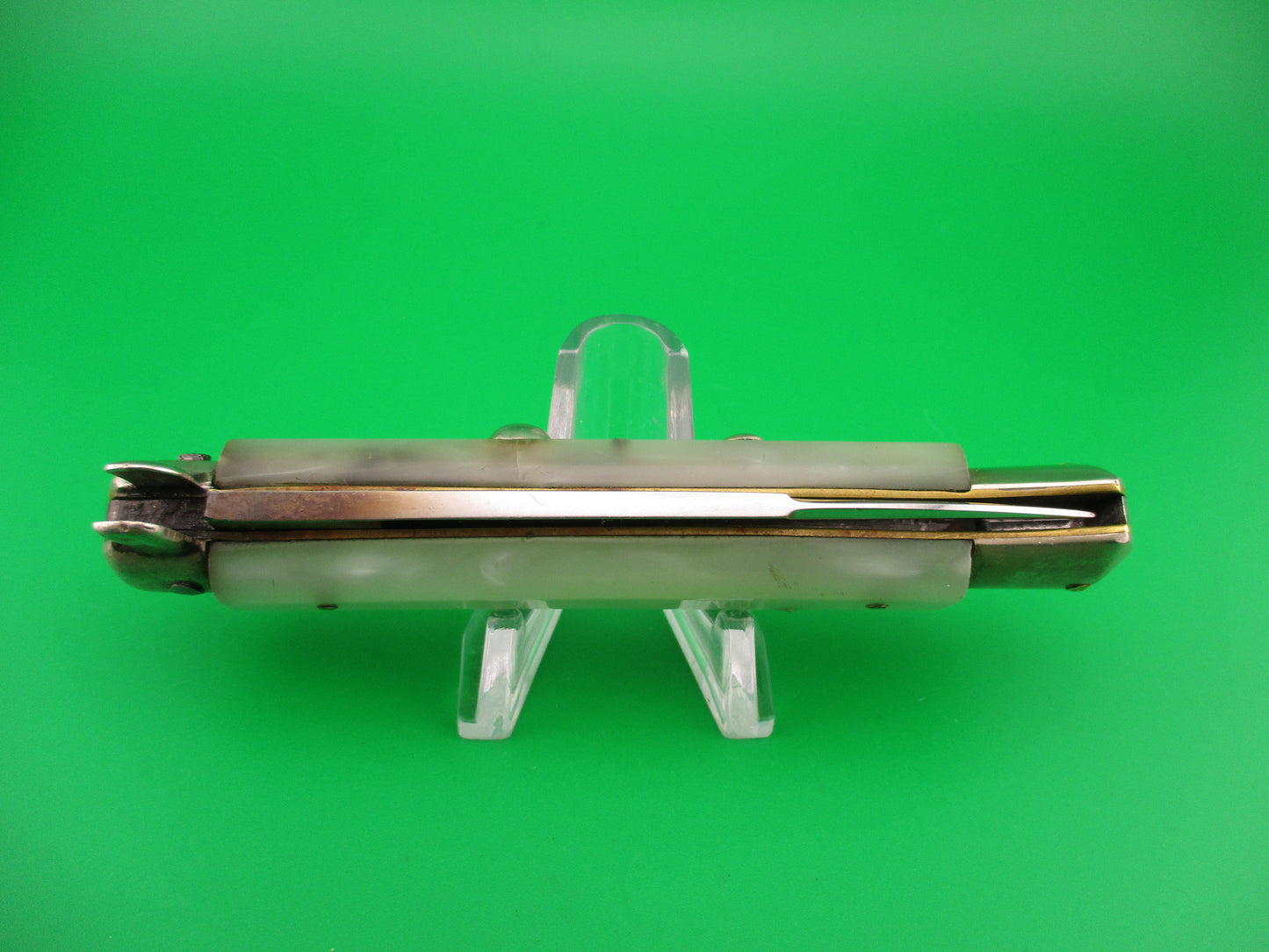 PATENT 96847 INOX 20cm Italian Derby Bolster Pearl BoBc vintage automatic knife
