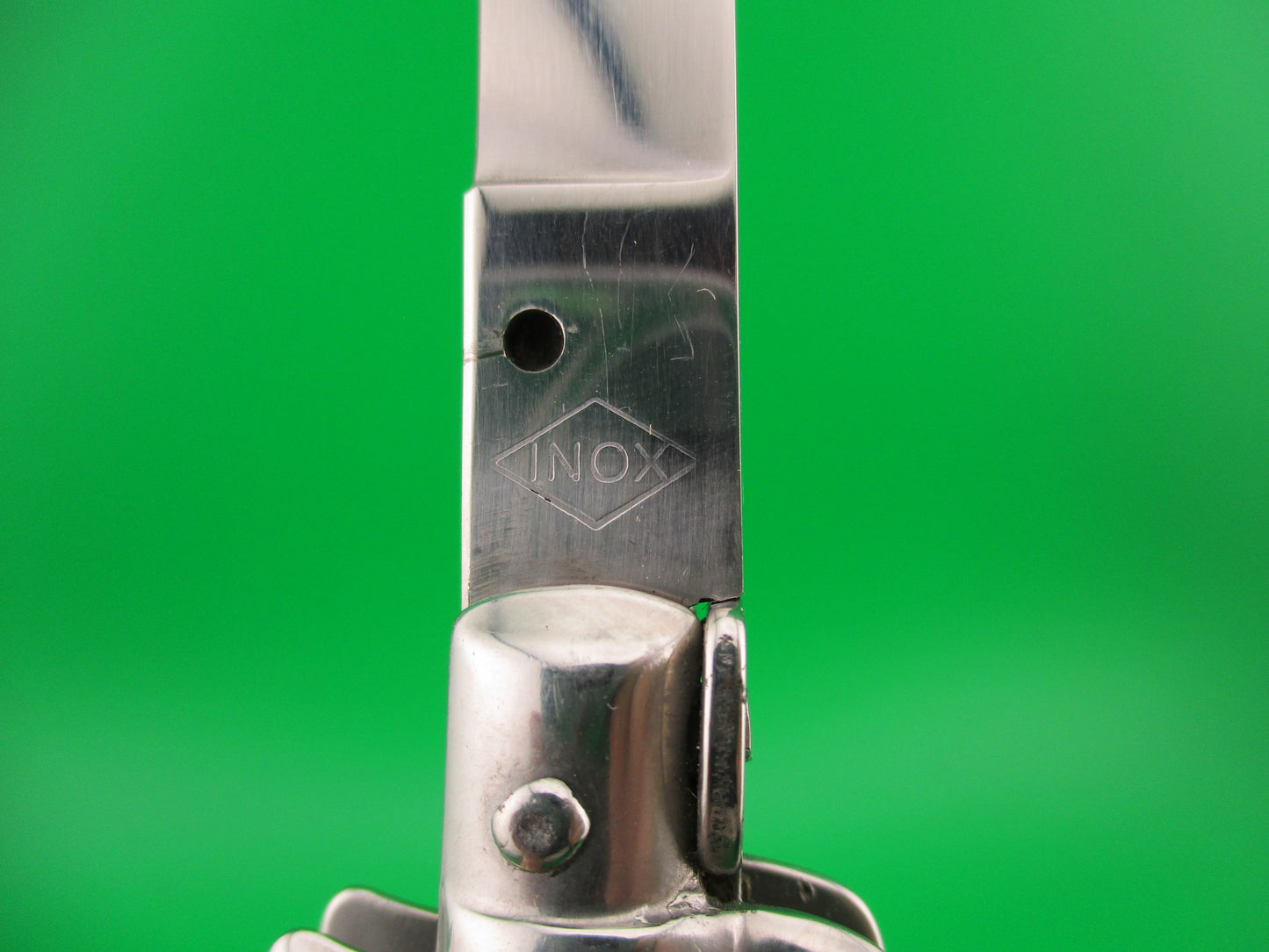 INOX (diamond) 28cm Italian Stiletto swivel bolster black automatic knife