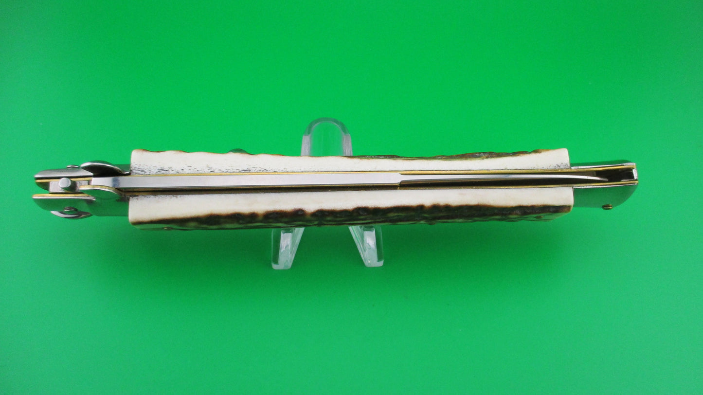 z Sterile 33cm Italian Stiletto swivel bolster Stag vintage automatic knife