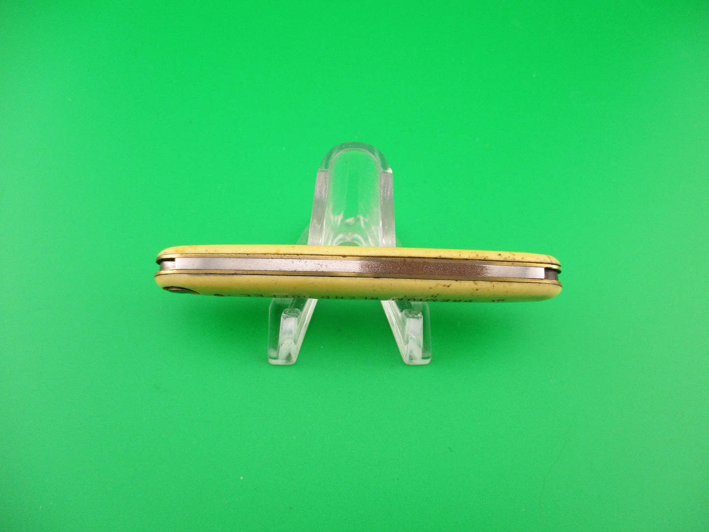 Press Button Knife Co Ivory Celluloid PREMIUM BLEND COFFEE Antique automatic knife