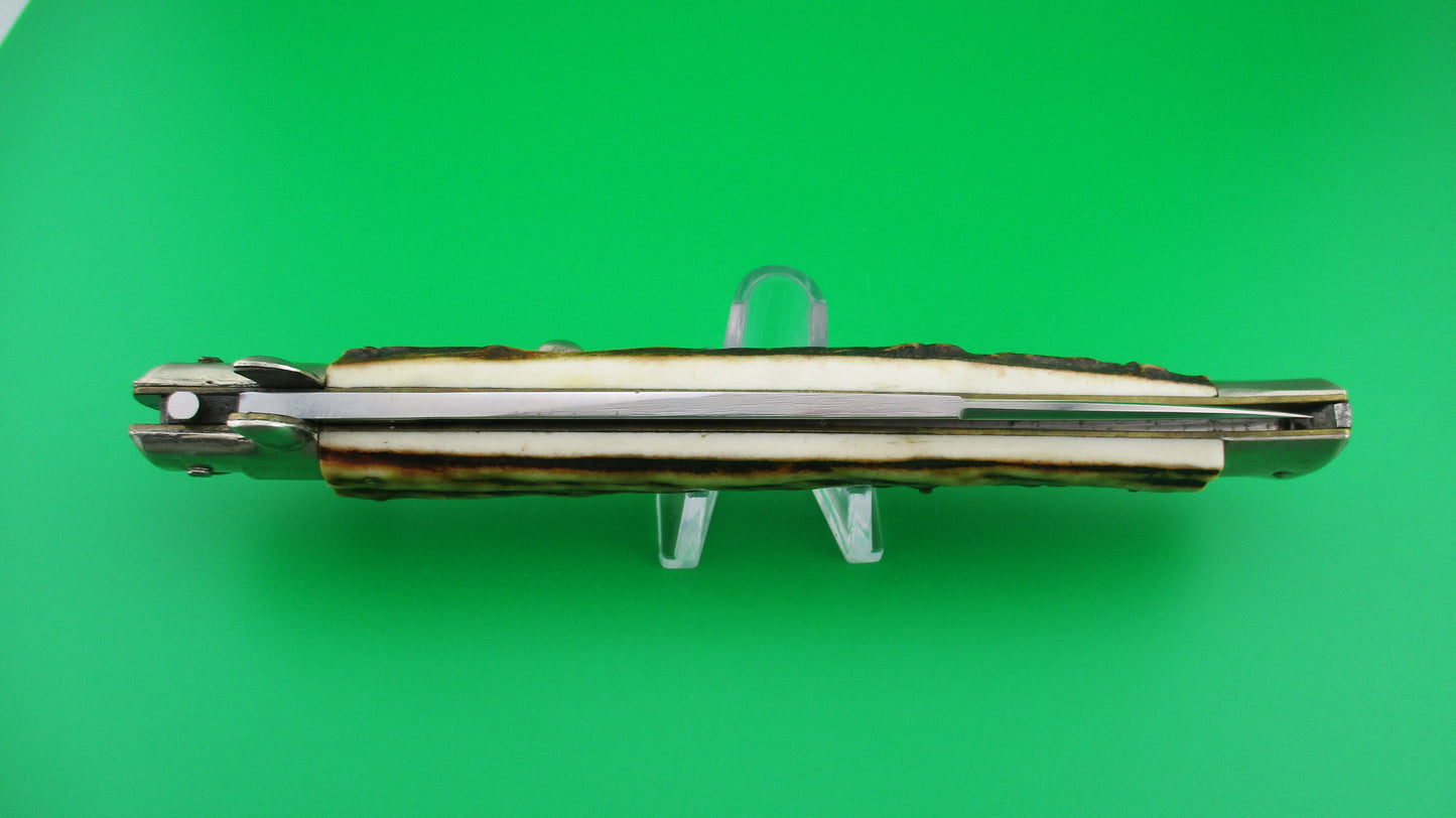 z 35MP INOX 33cm Italian Stiletto swivel bolster vintage Stag automatic knife