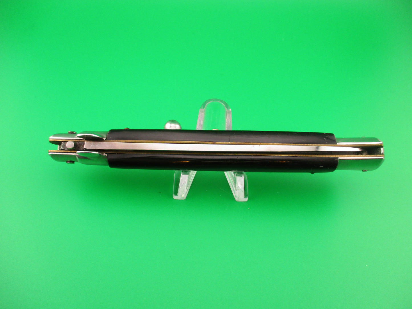 INOX (diamond) 28cm Italian Stiletto swivel bolster black automatic knife