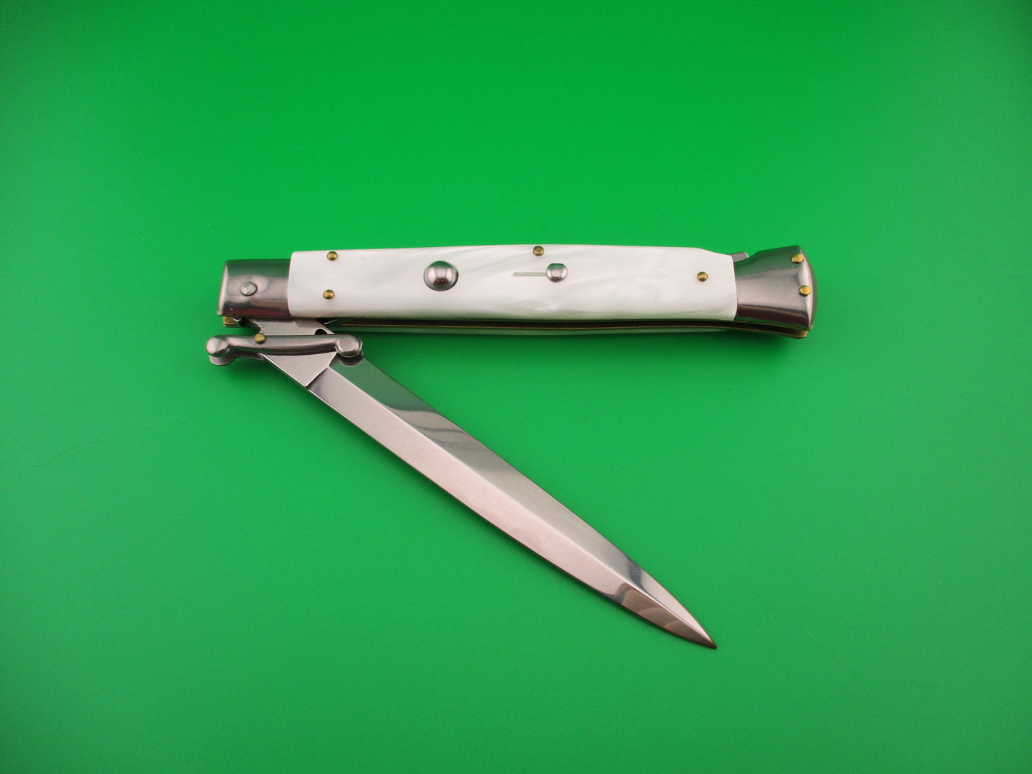 FRANK B ITALY 28cm Italian Swing Guard Dagger Pearlex automatic knife