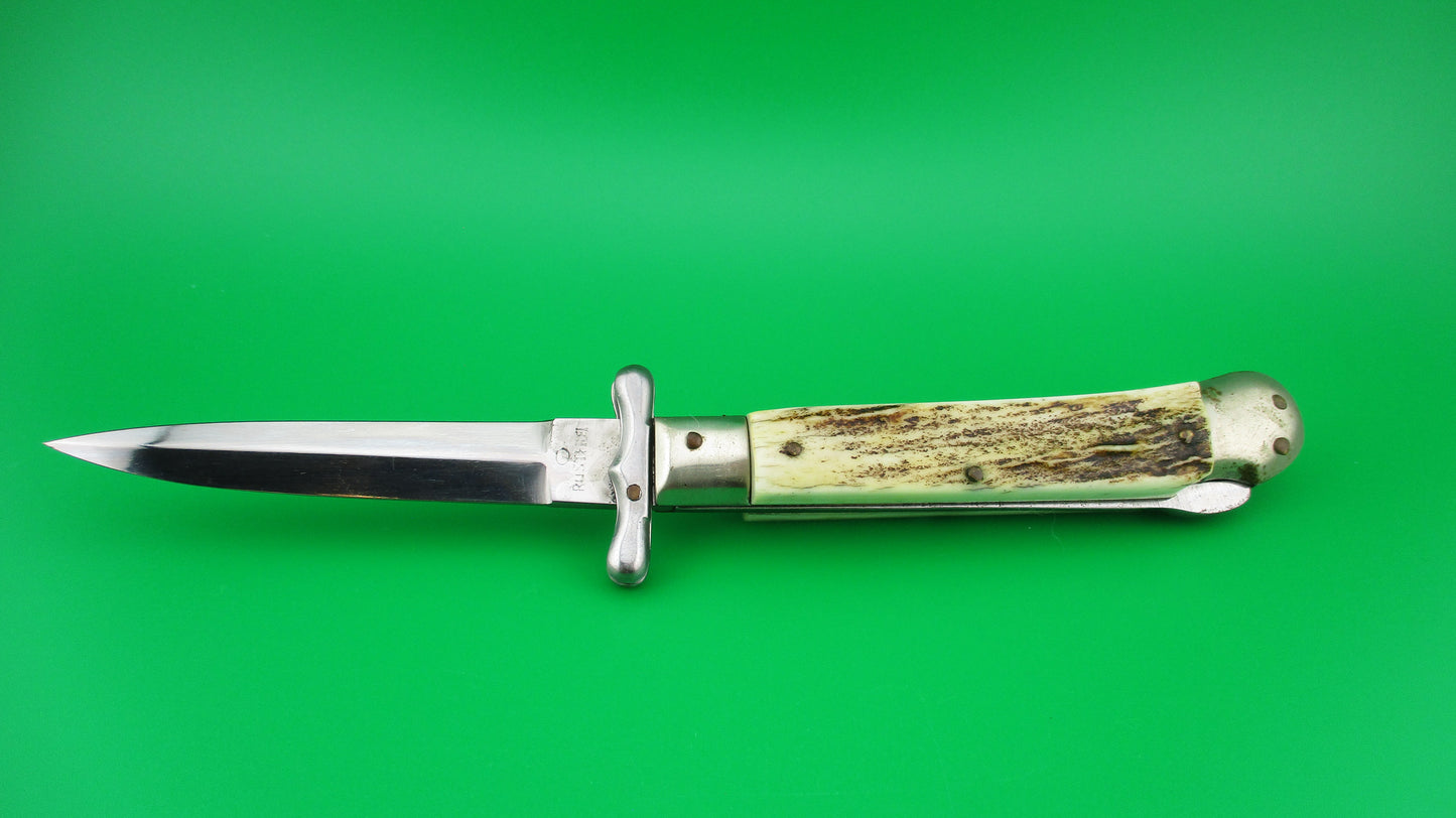 z ROSTFREI MEDICI 19cm Italian Stag Swing guard dagger automatic knife