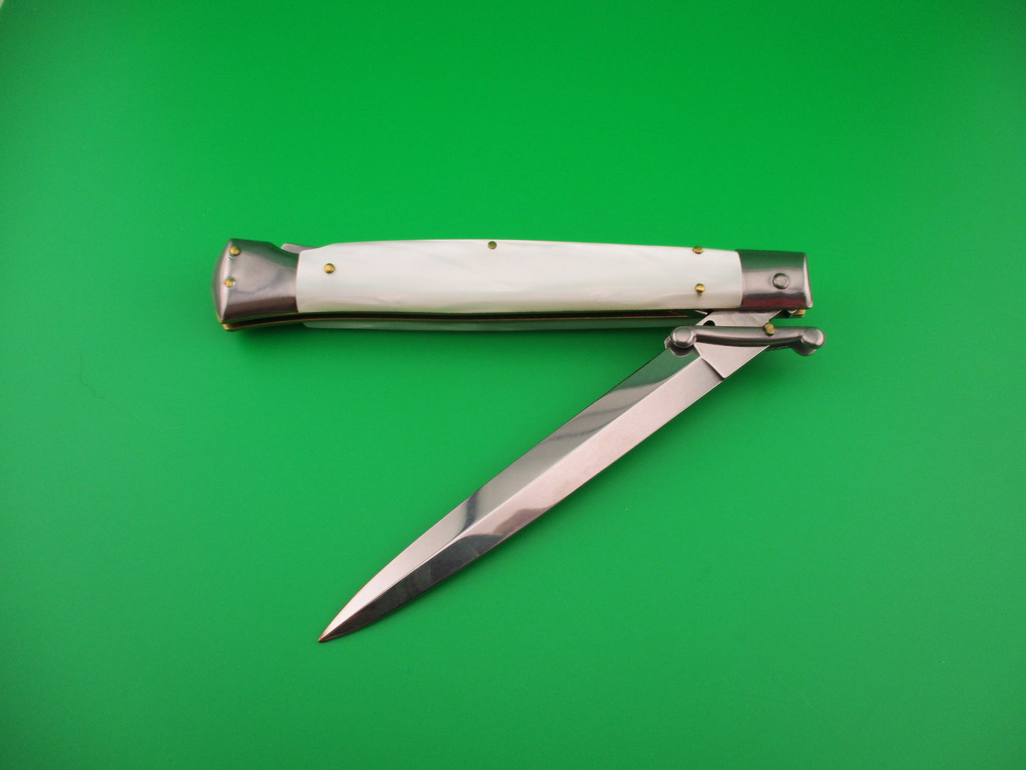 FRANK B ITALY 28cm Italian Swing Guard Dagger Pearlex automatic knife