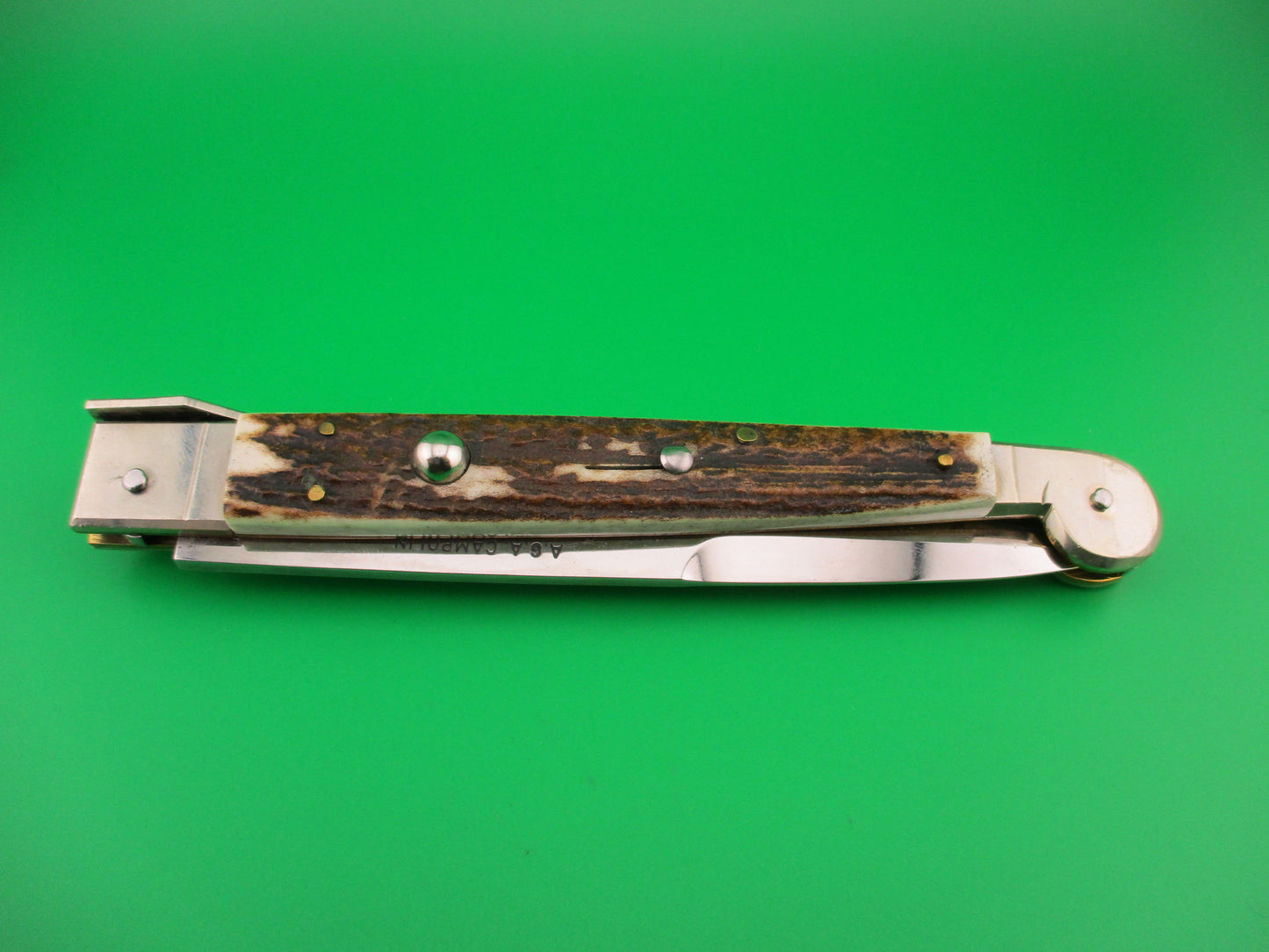 AGA CAMPOLIN 30cm Italian Sicilian Stag Picklock automatic knife
