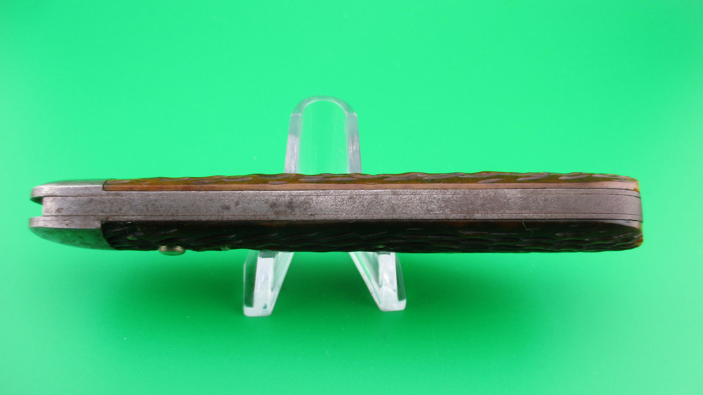 SCHRADE CUT CO 1543 3/4 Hunter Switchblade Knife Etched BW STEEL CO