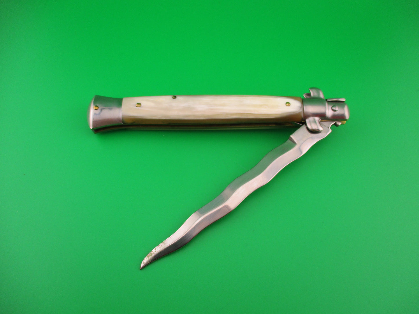 STILETTO ITALY 28cm Italian Stiletto Kris Honey & Cream horn automatic knife