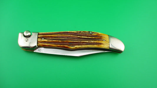z KABAR USA Medium (Baby) GRIZZLY Winterbottom Stag Automatic knife vintage