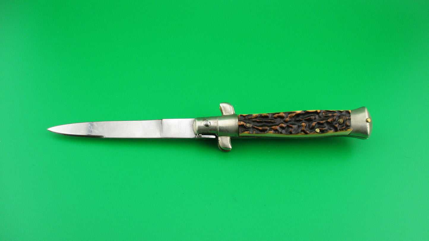 INOX 16cm Italian Transitional Stiletto Imitation stag vintage automatic knife