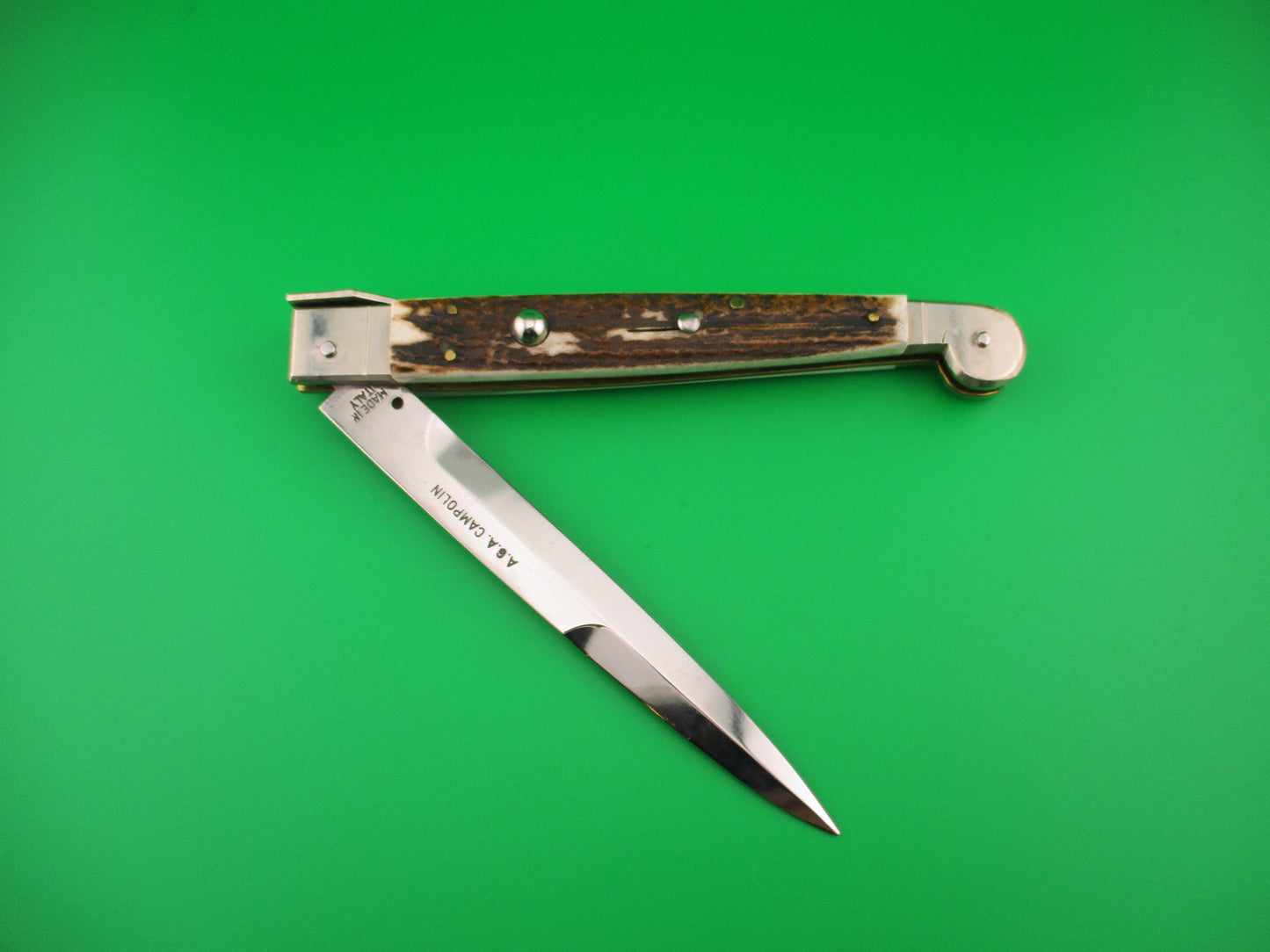 AGA CAMPOLIN 30cm Italian Sicilian Stag Picklock automatic knife