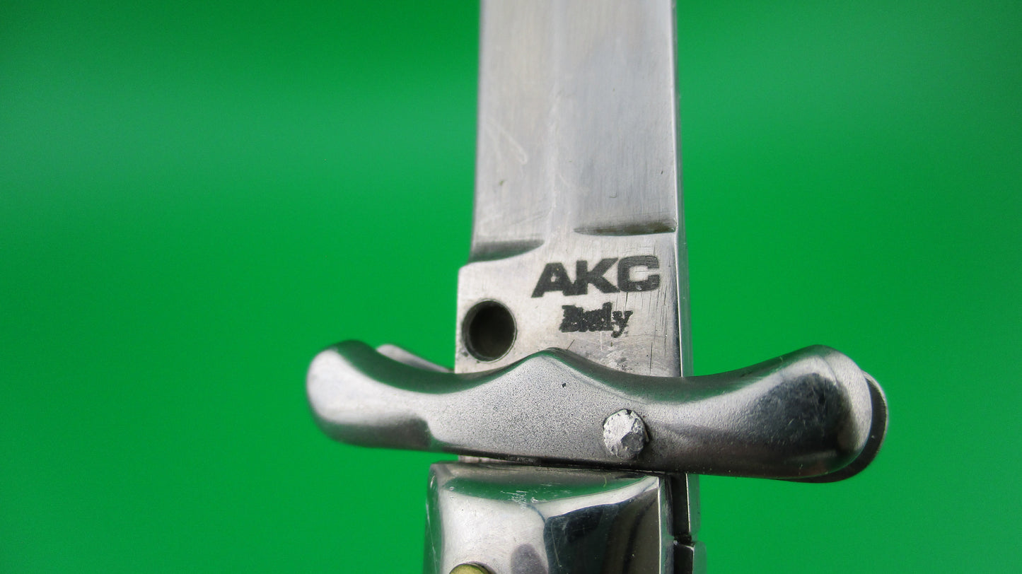AKC ITALY 19cm Italian Stag Swing guard dagger automatic lockback knife