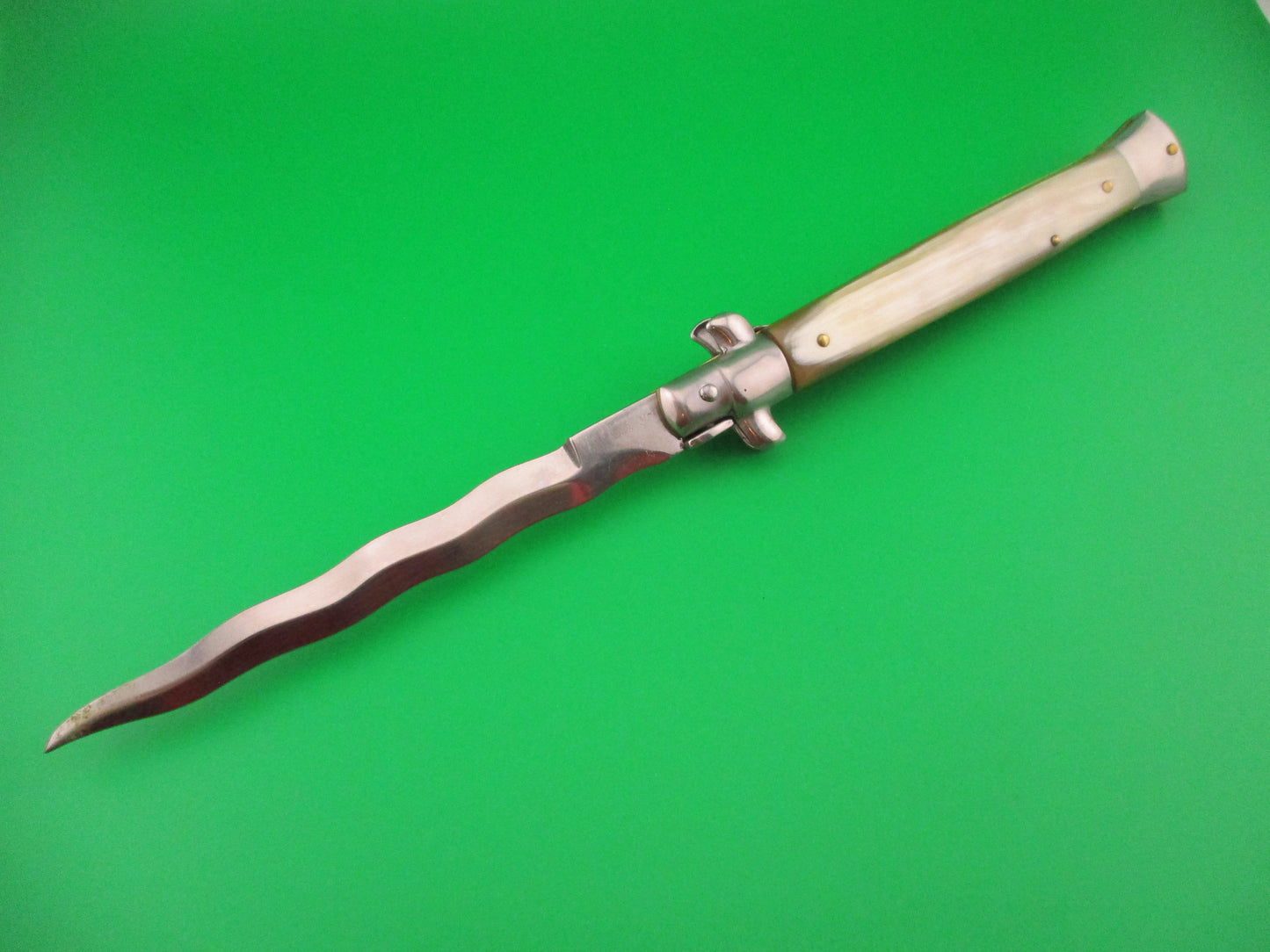 STILETTO ITALY 28cm Italian Stiletto Kris Honey & Cream horn automatic knife