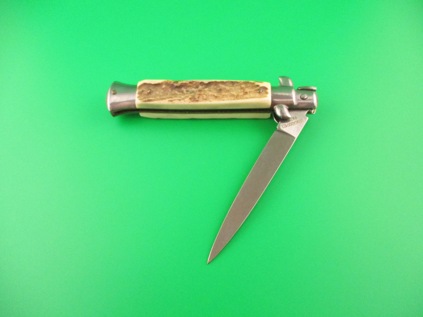 STAINLESS (slant) UD96A000103 PATENT 23cm Italian Stiletto bolster release switchblade