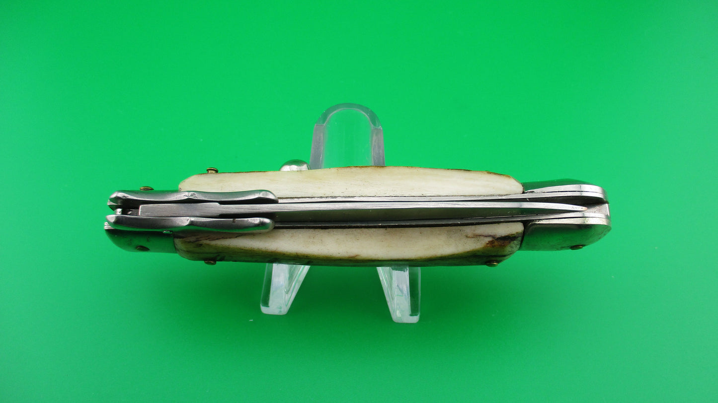 AKC ITALY 19cm Italian Stag Swing guard dagger automatic lockback knife