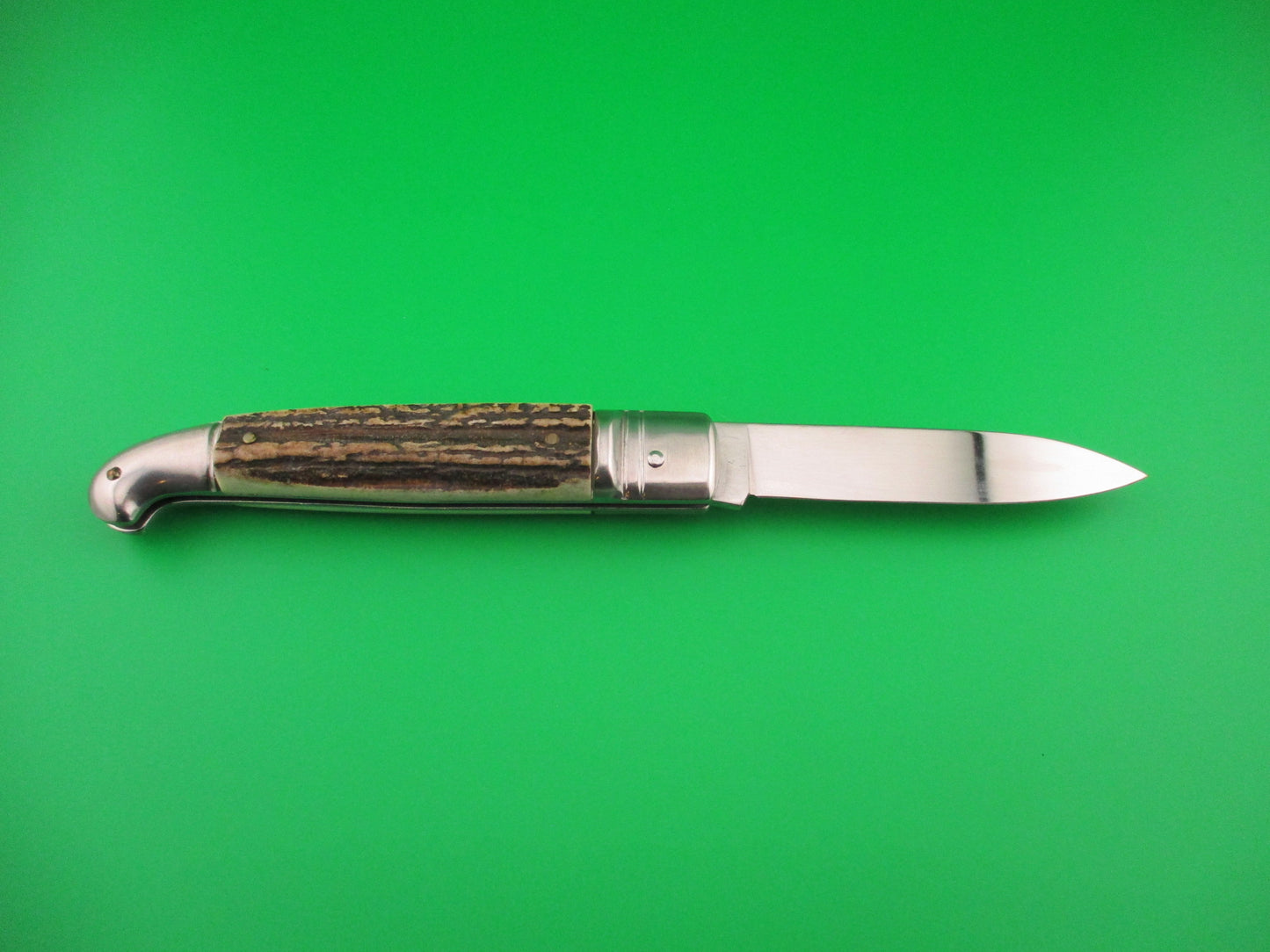 ROSTFREI Panther 20cm Italian Birds head lever automatic knife w Stag scales
