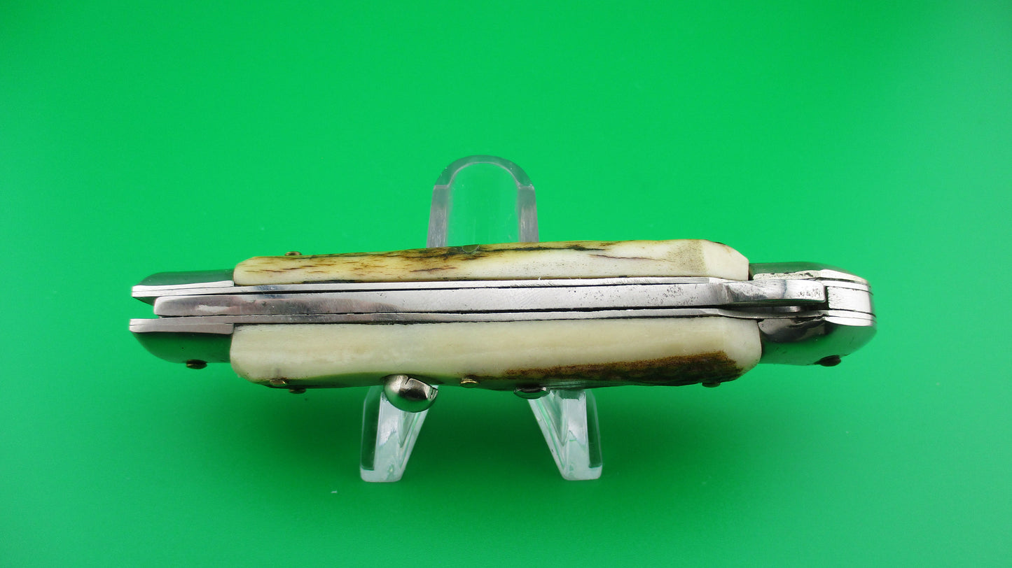AKC ITALY 19cm Italian Stag Swing guard dagger automatic lockback knife