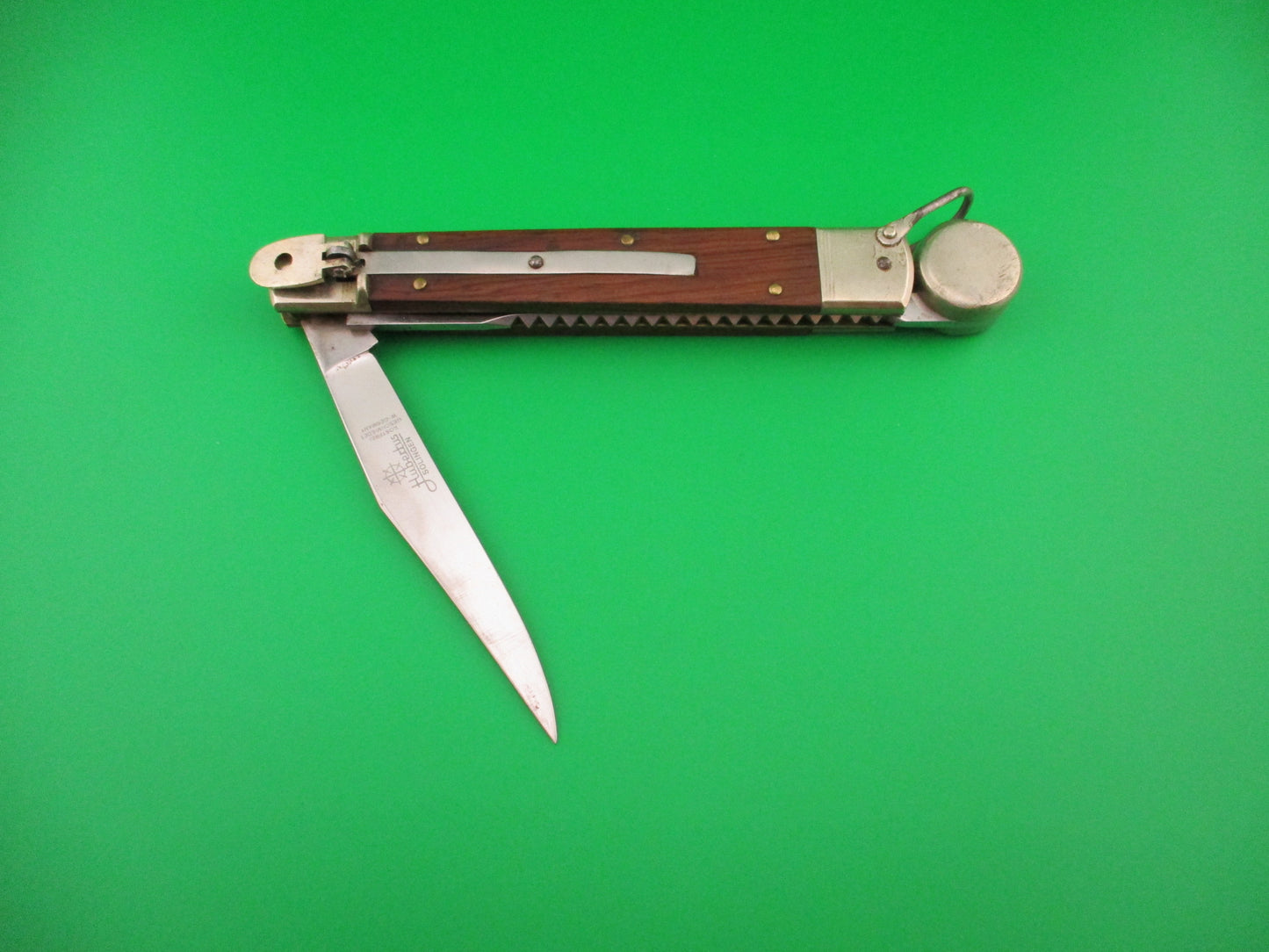 Hubertus Solingen 14cm West German Rostfrei Fish Knocker Fisherman's Lever switchblade