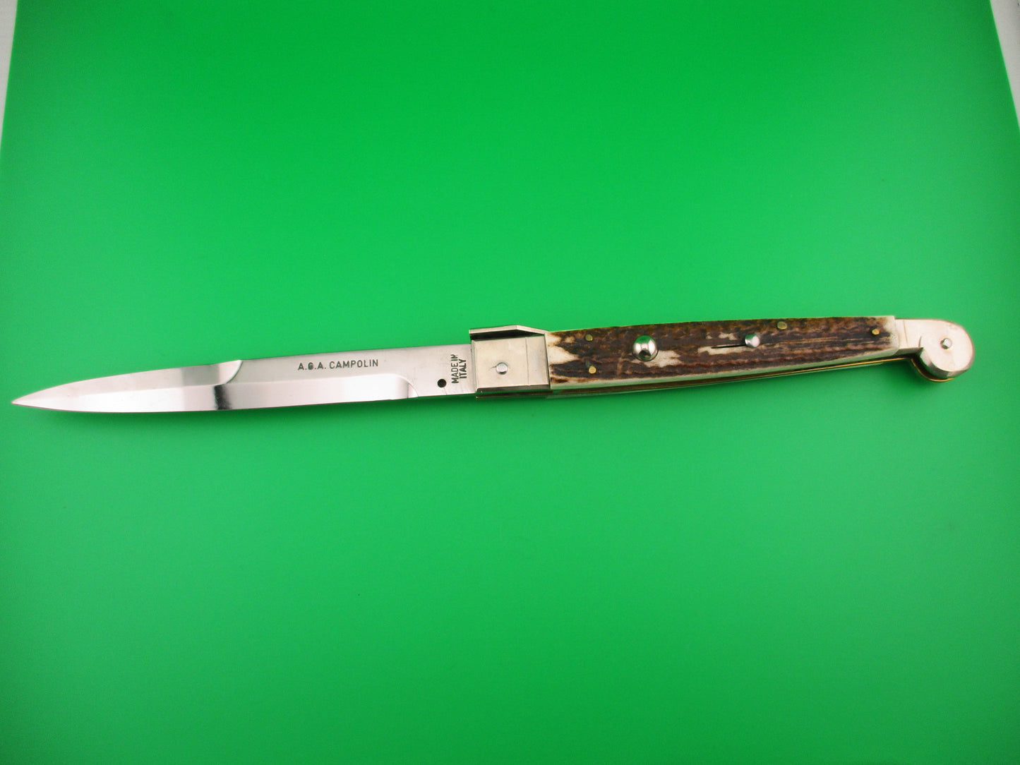 AGA CAMPOLIN 30cm Italian Sicilian Stag Picklock automatic knife
