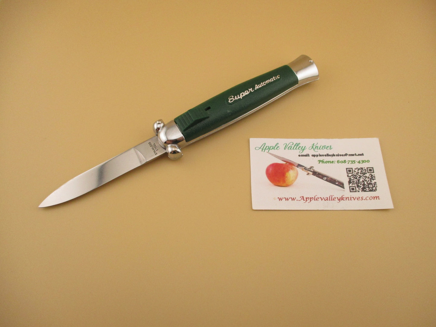 STAINLESS STEEL 21cm Super Automatic OTF DA Rare GREEN automatic knife