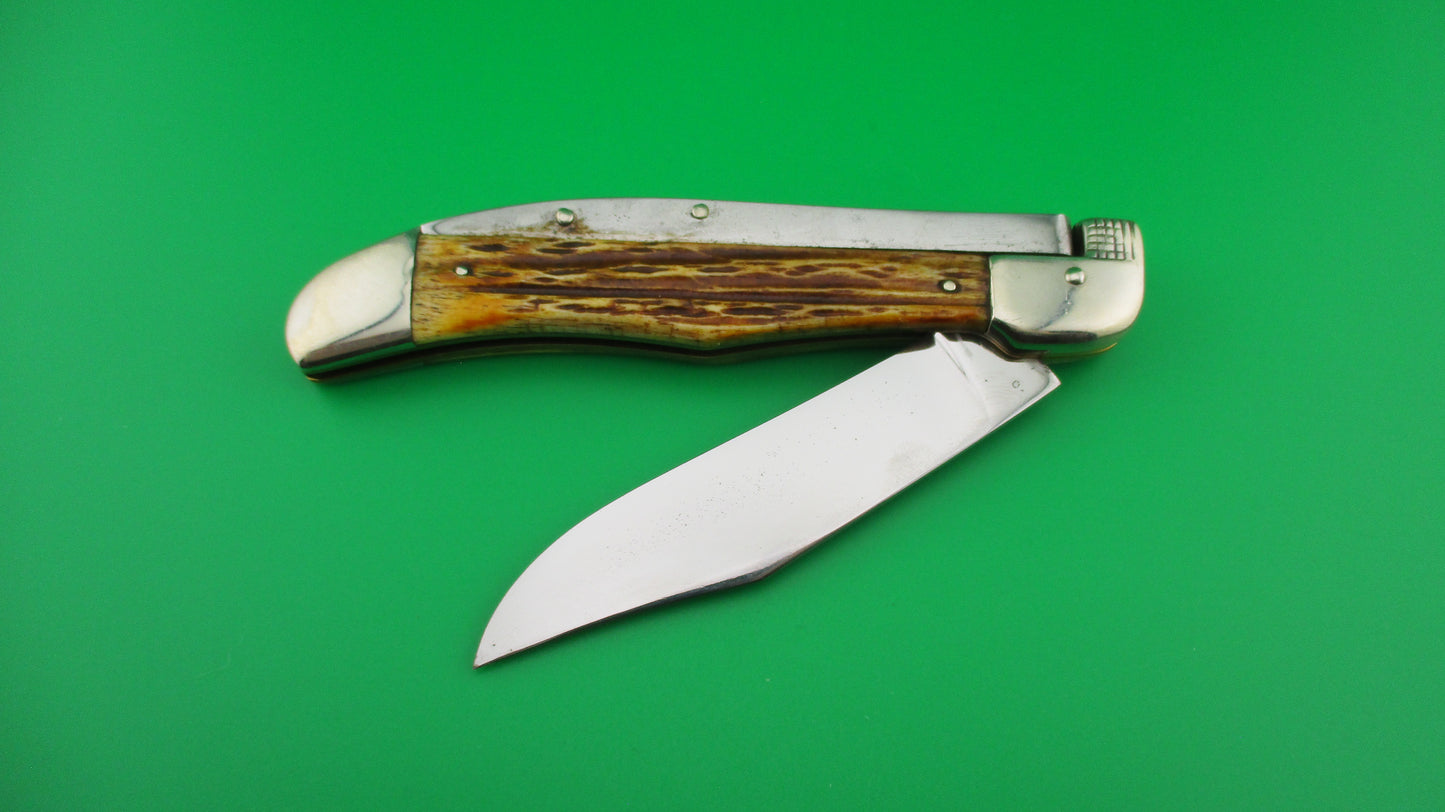 z KABAR USA Medium (Baby) GRIZZLY Winterbottom Stag Automatic knife vintage