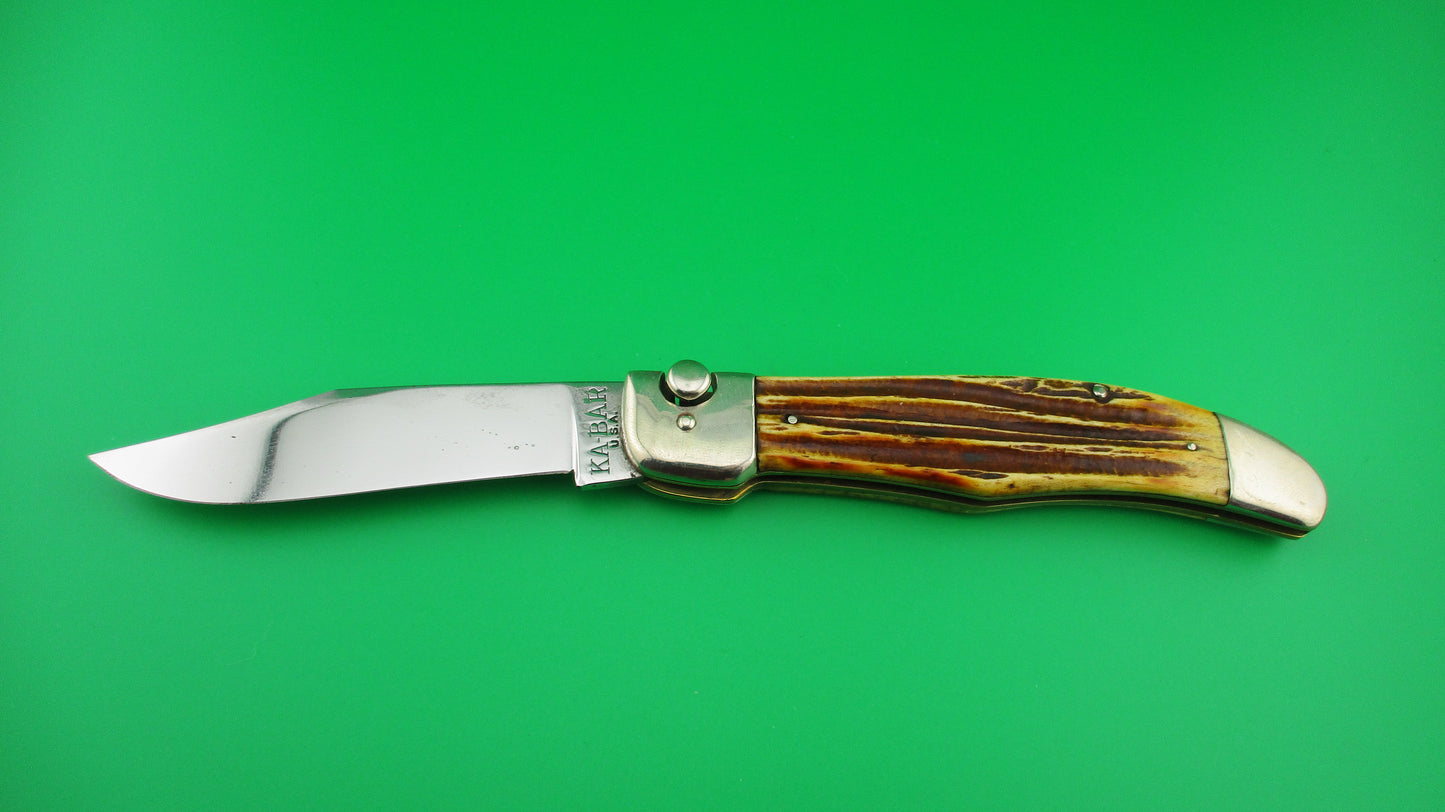 z KABAR USA Medium (Baby) GRIZZLY Winterbottom Stag Automatic knife vintage