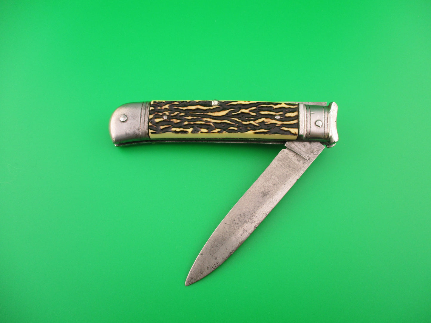 A CENTAZZO MANIAGO 20cm Italian Shell puller Imitation stag vintage automatic knife