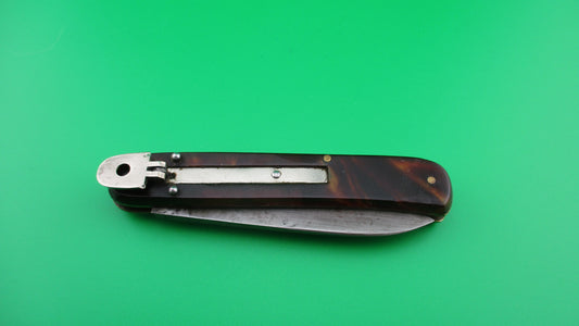 z Bonsa 10cm German Lever Shadow (no bolster) Tortoise celluloid automatic knife