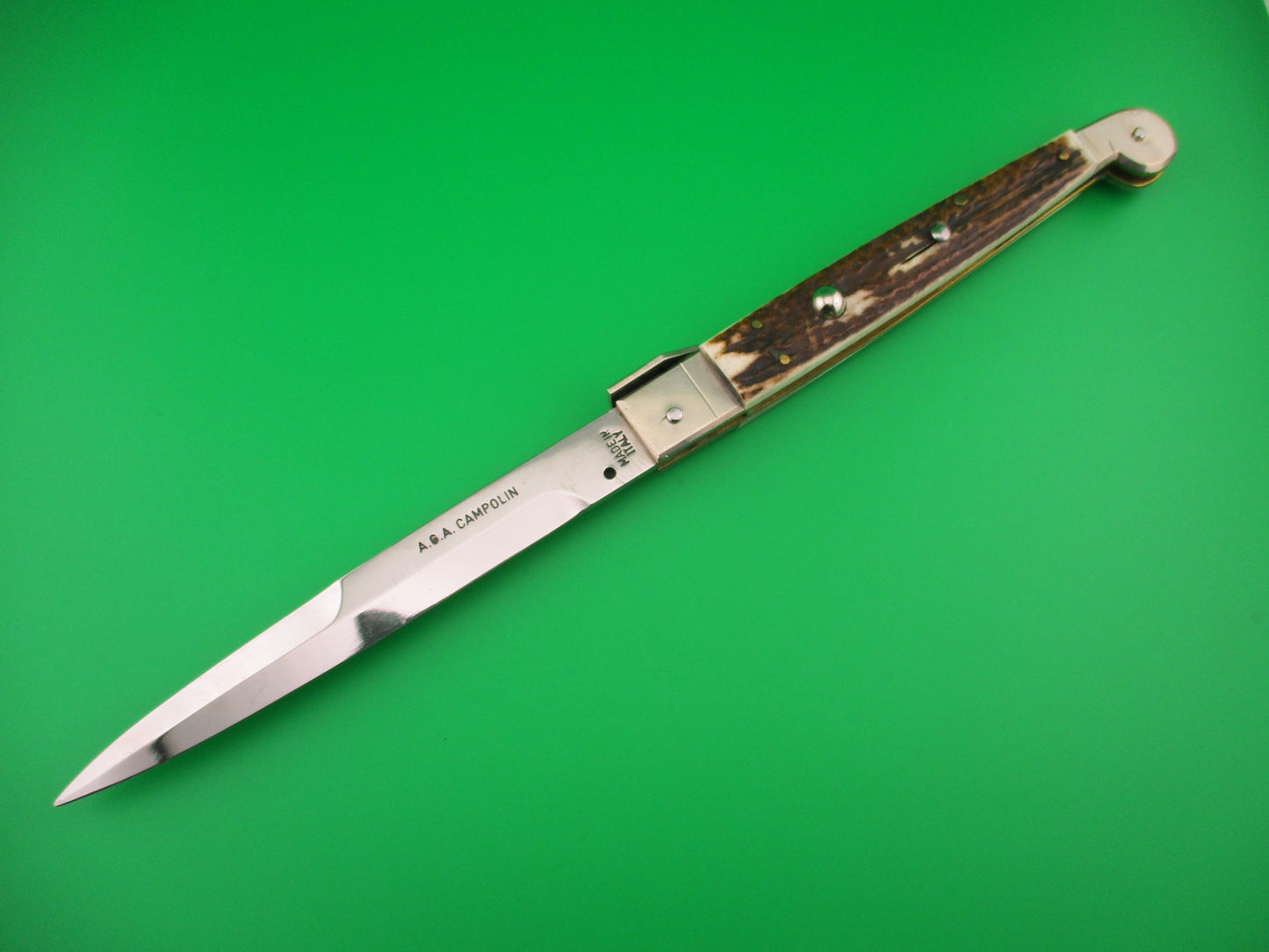 AGA CAMPOLIN 30cm Italian Sicilian Stag Picklock automatic knife