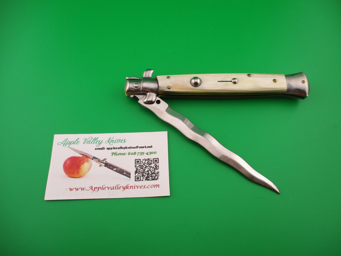STILETTO ITALY 28cm Italian Stiletto Kris Honey & Cream horn automatic knife