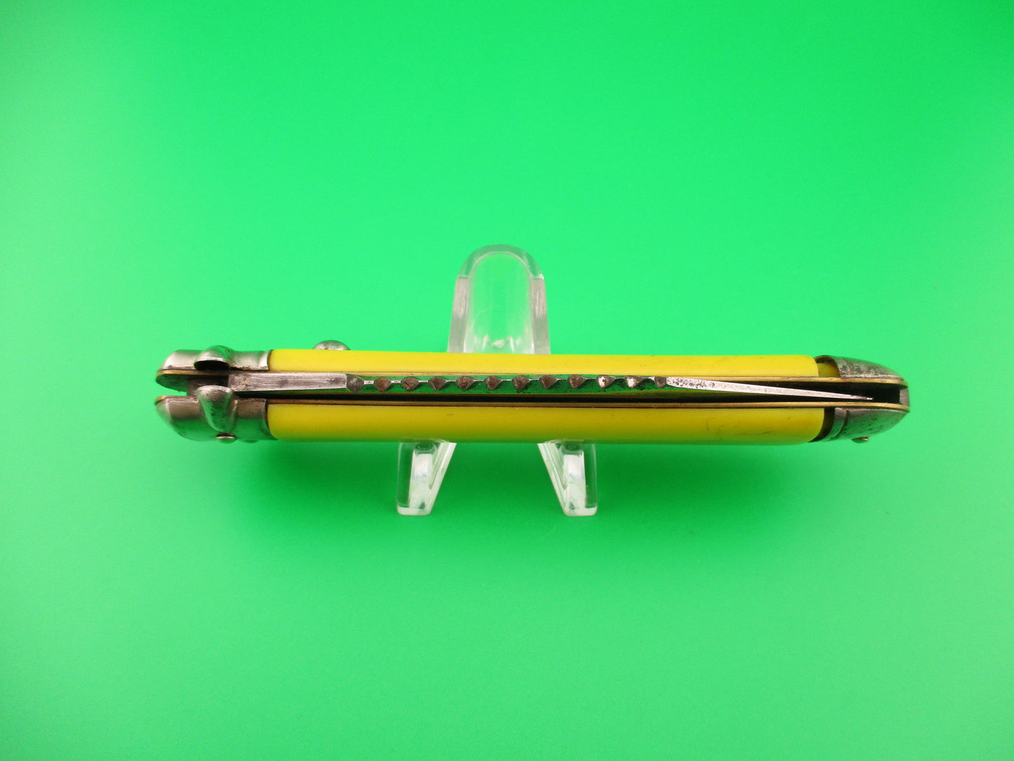 COLONIAL SHUR-SNAP Jumbo Jack #3301S Yellow vintage 1950s switchblade knife