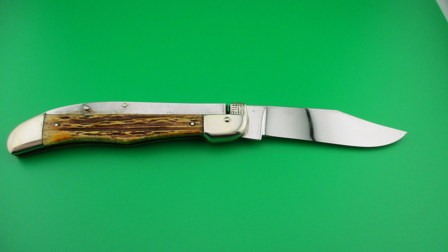z KABAR USA Medium (Baby) GRIZZLY Winterbottom Stag Automatic knife vintage