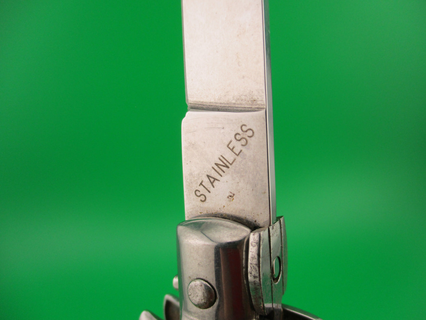 STAINLESS (slant) UD96A000103 PATENT 23cm Italian Stiletto bolster release switchblade